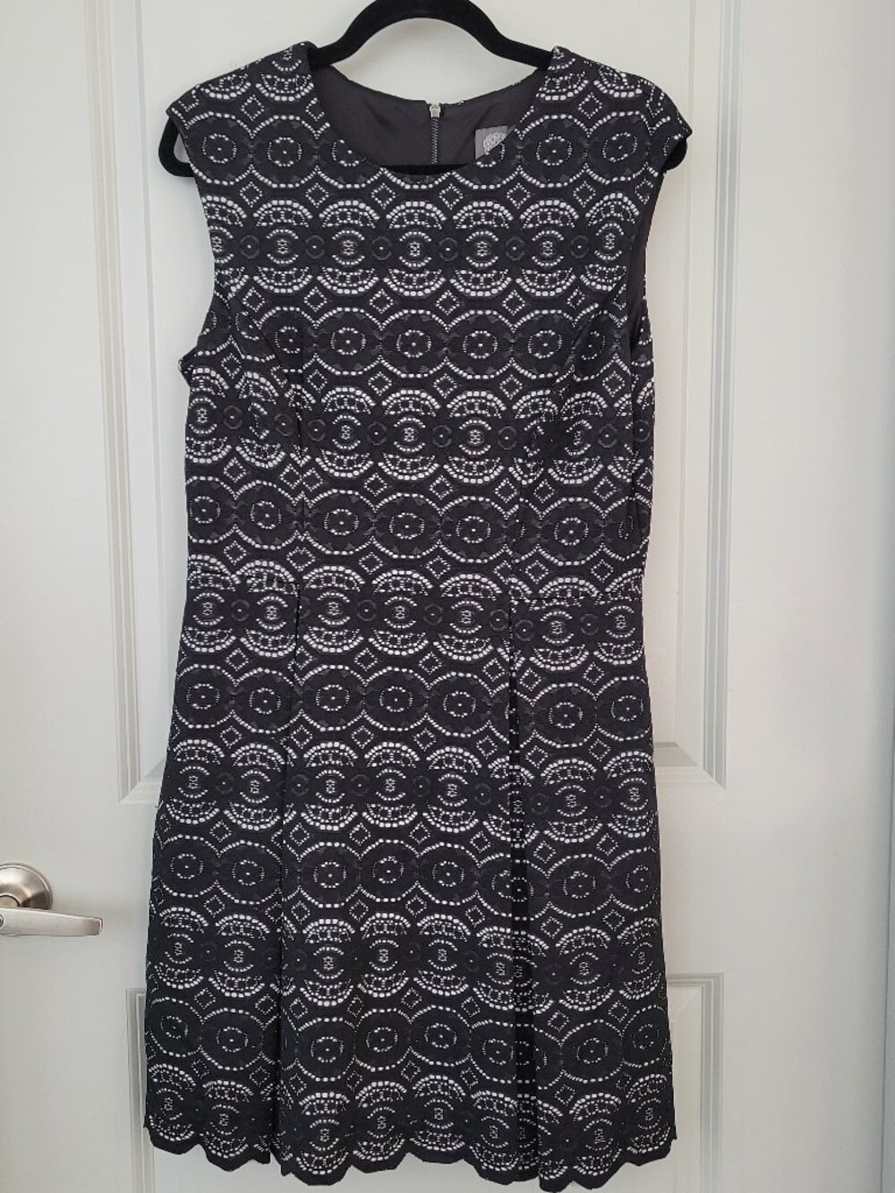 Vince Camuto Black Eyelet Lace Sheath Dress